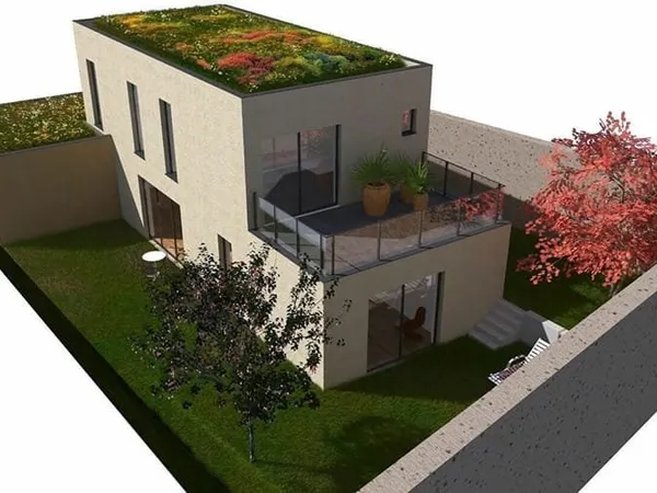 Saint-Genis-Laval centre / Maison d'architecte contemporaine 133 m² - terrain piscinable