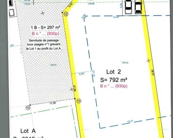 Terrain en individuel 792 m²