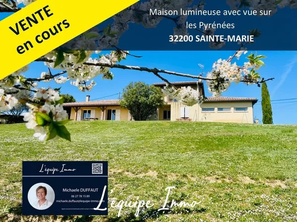 Maison lumineuse avec vue sur les Pyrénées proche de Gimont