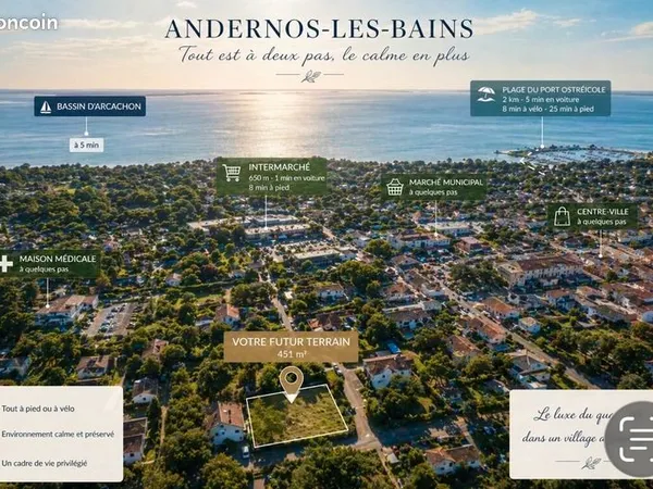 Terrain 451 m² Andernos Les Bains