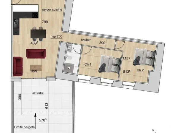 Appartement 3 pièces 70 m²