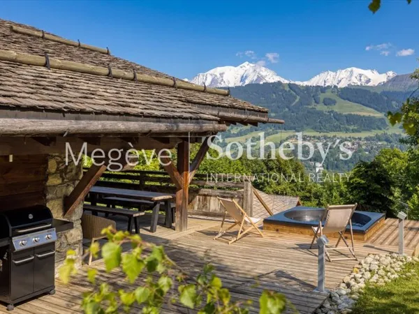 Chalet Les Hauts de Megève - Vue exceptionnelle sur le Mont Blanc