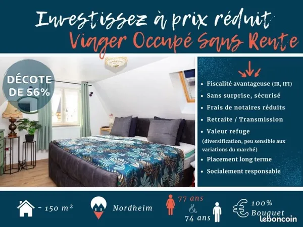 VIAGER OCCUPE SANS RENTE - Nordheim - Kochersberg