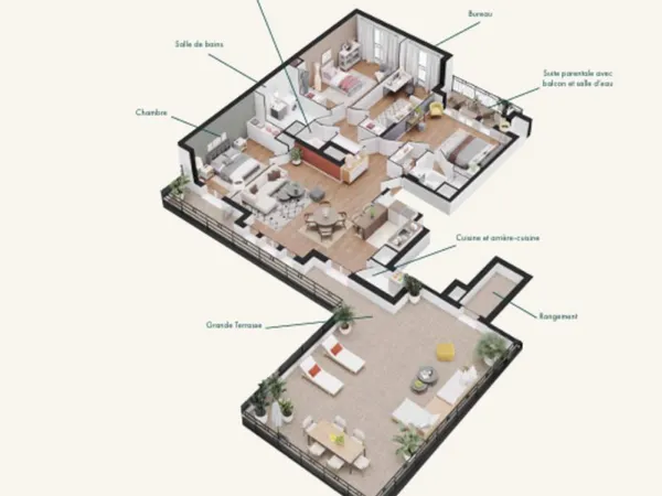 Appartement 3 pièces 76 m²
