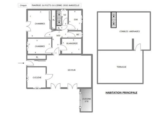 Maison avec 1200m2 de terrain 10ème