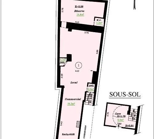 LOCAL 71.50 m² - AVENUE JEAN LOLIVE