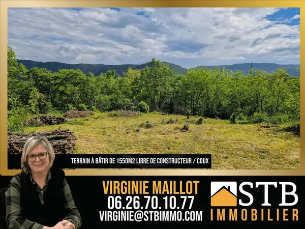 Terrain constructible avec vue dégagée à Coux