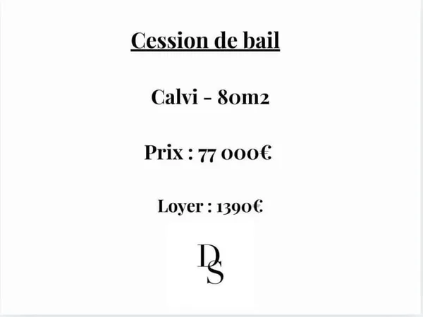 Cession de bail - Local commercial 80 m² - Calvi