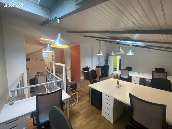 Bureau semi-privé 9 postes plateau entier Nation