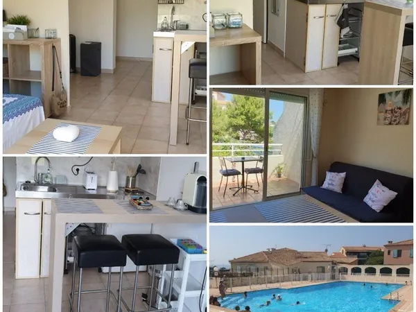 Loue au mois studio en bord de mer avec piscine et terrain de tennis