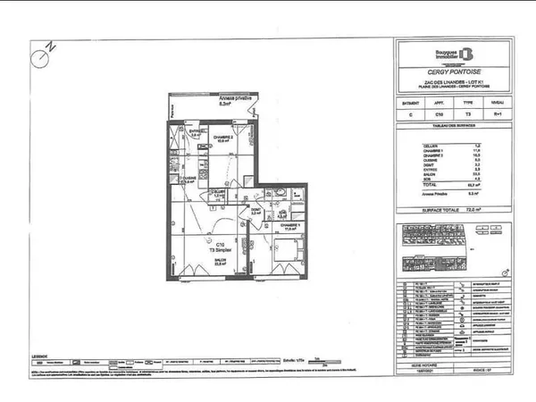 Appartement 3 pièces 64 m²