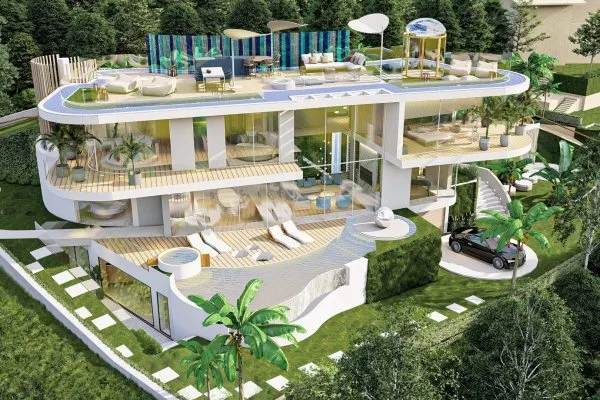 VILLA CONTEPORAINE NEUVE VUE MER PROCHE MONACO CONCEPT REVOLUTIONNAIRE