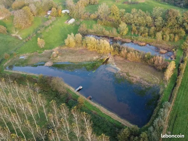 Terrain de loisirs 2 ha avec 2 étangs vidangeables