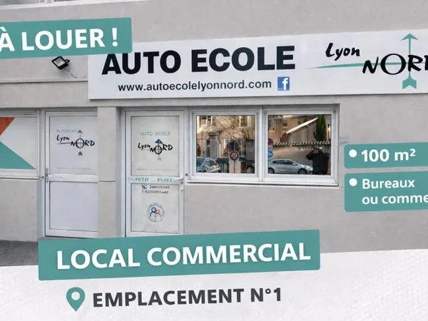 100 m2 local commercial Neuville-sur-Saône avenue Burdeau stationnement