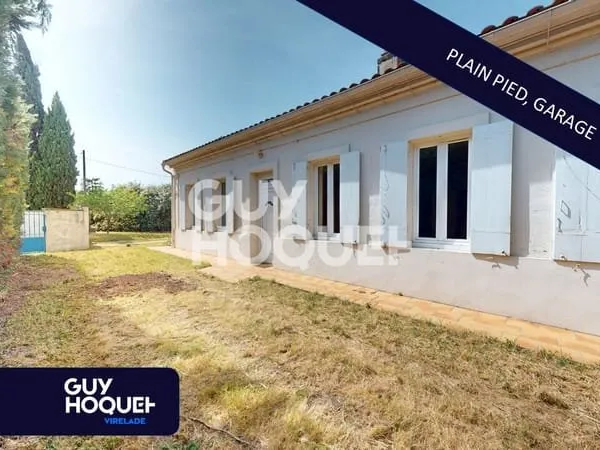Maison de plain pied, garage, jardin