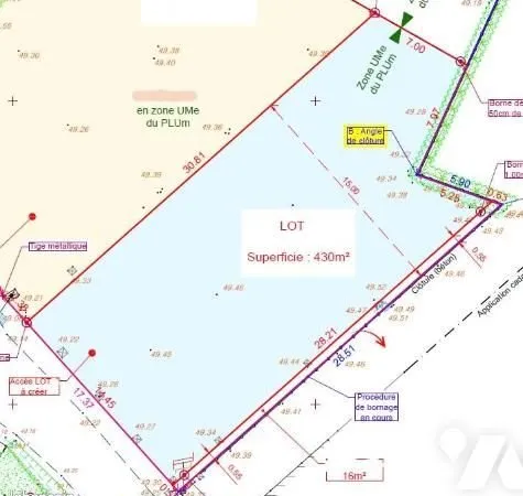 Terrain 430 m² LA CHAPELLE SUR ERDRE