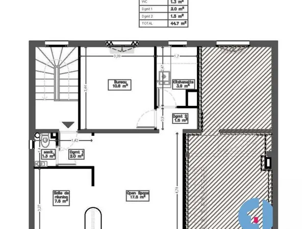 Bureaux 45 m²