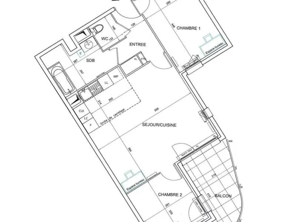 Appartement 3 pièces 64 m²