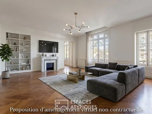 Appartement bourgeois face aux grandes serres du parc de la Tête d'Or
