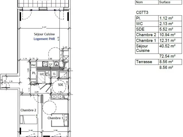 T3 Meublé - PERROS-GUIREC - à moins de 150m de la plage de Trestraou [Appartement 46]