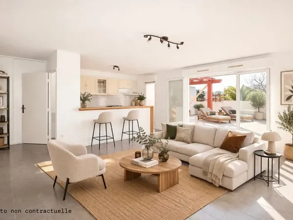 T3 de 69 m² - Terrasse 39 m² , garage et cave.