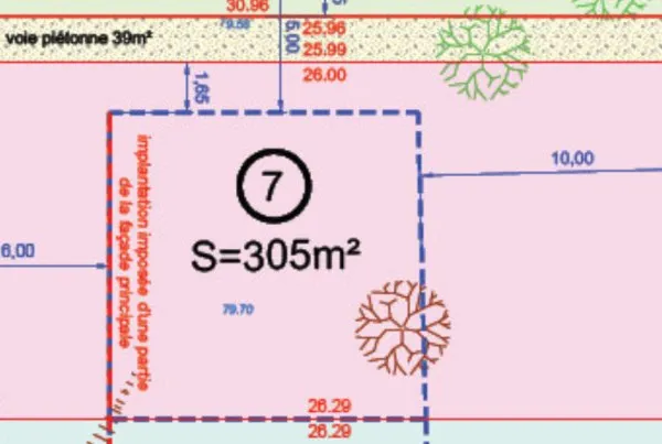 Terrain 305 m²