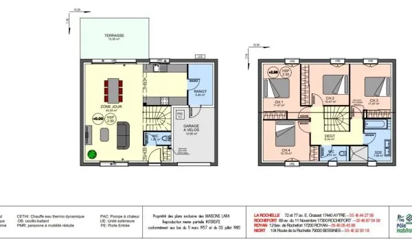 Projet de construction d'une maison étage 112 m² avec terrain à LA JARNE (17)