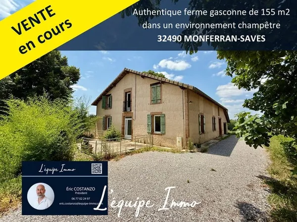 Authentique Ferme Gasconne en pleine campagne 155 m2 habit