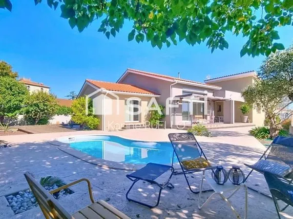 Villa contemporaine 4 faces plain-pied mezzanine
