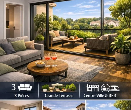 Appartement 3 pièces avec terrasses