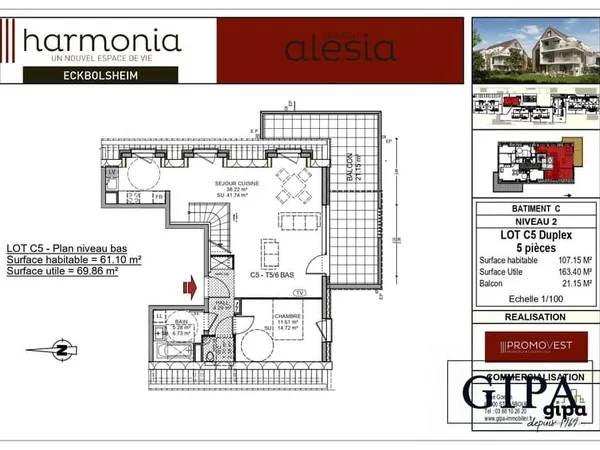 Appartement 5 pièces 107 m²