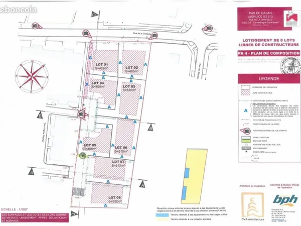 Terrain 532 m² Audruicq