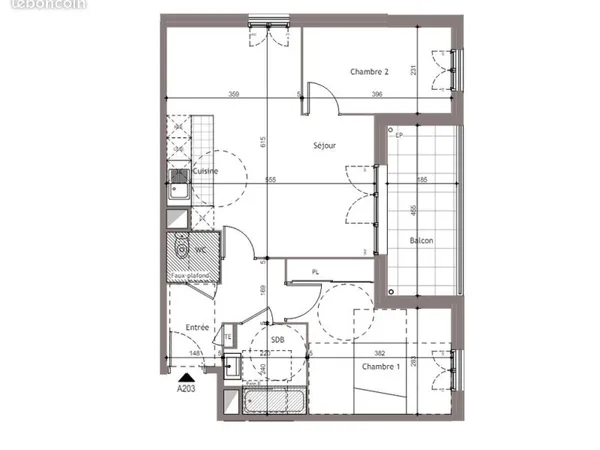 Appartement 3 pièces 64 m²
