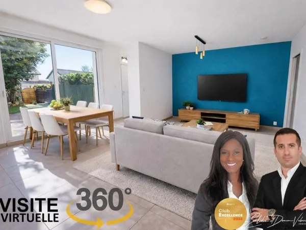 Maison mitoyenne à étage de 71 m² 2 chambres + Bureau avec jardin et garage