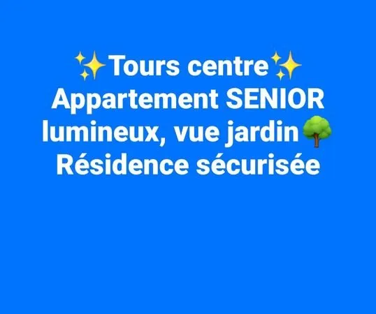 SENIOR à TOURS centre ville - F1bis lumineux vue jardin - 630 CC