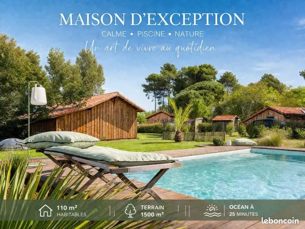 Maison rénovée 2025 avec piscine et grange - 4 chambres - 1500 m² - Escource (40210)