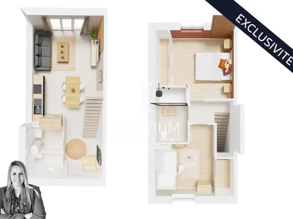 Maison 63 m² - 2 places privées - Petite copropriété - RE202