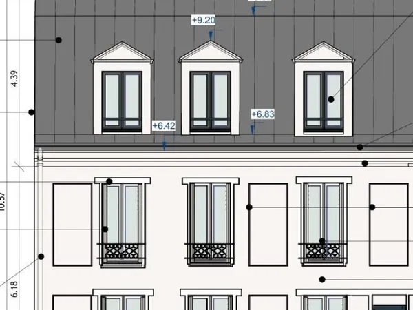 Petit collectif composé de 2 bâtiments de R + 1 dont un élev?