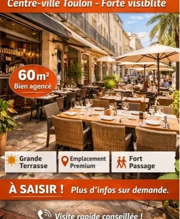 Restaurant à vendre - Centre-ville Toulon - Forte visibilité