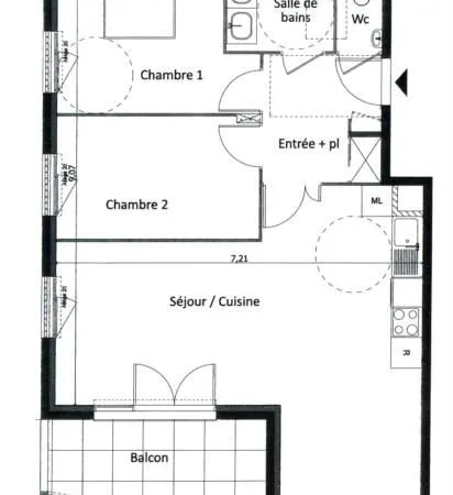 Appartement 3 pièces 67 m²