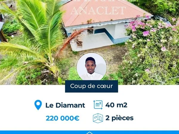 Investissement locatif À vendre charmant Bungalow 2 pièces LE DIAMANT (972)
