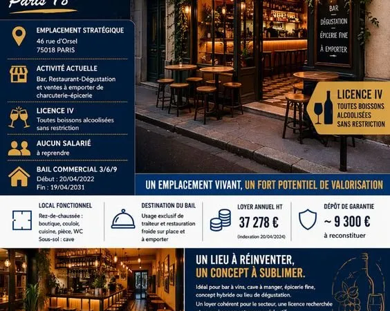 Bar 70 m² PARIS