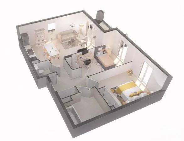 Appartement 3 pièces 64 m²