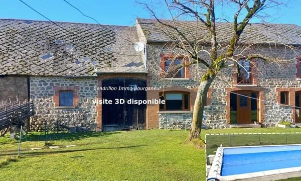 Grande fermette rénovée et gîtes, granges, sur 2100m2 de te