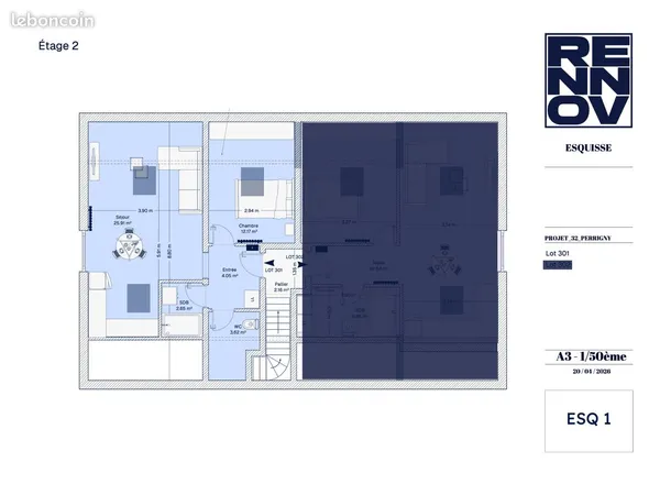 Appartement T2 , parking privé, Résidence au calme