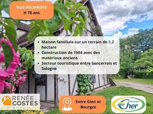 Vente en nue propriété - H79 ans - MERY ES BOIS (18380)