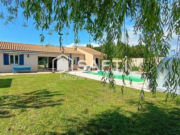 Maison 4 chambres + bureau - garage - piscine