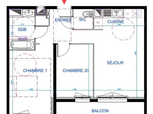 Appartement T3 55 m2 avec garage