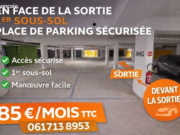 Parkings sécurisés à louer - 1 min à pied de la gare de Franconville