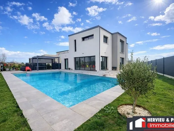 Maison contemporaine avec piscine à Courseulles-sur-Mer, proche plage, 6 pièces, mezzanine, sud